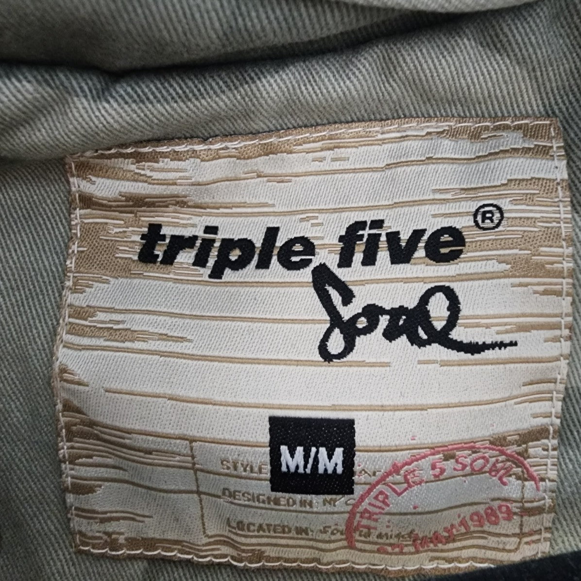 Triple Five Soul Grey Camo Cotton Zip Up Jacket Size M