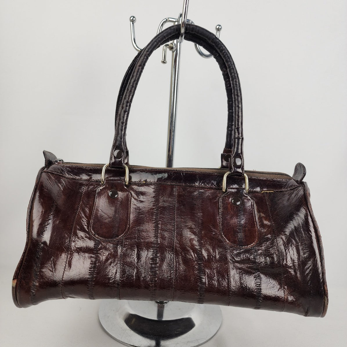 Vintage Brown Eel Skin Satchel Purse