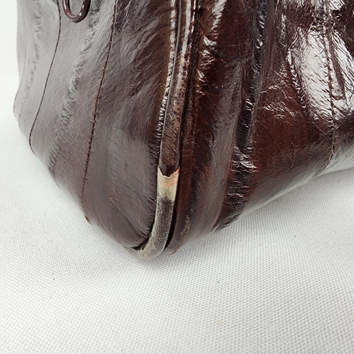 Vintage Brown Eel Skin Satchel Purse