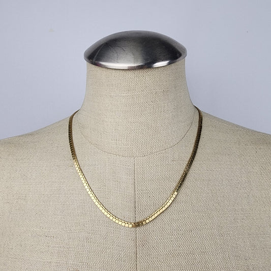 Vintage Gold Chain Textured Necklace