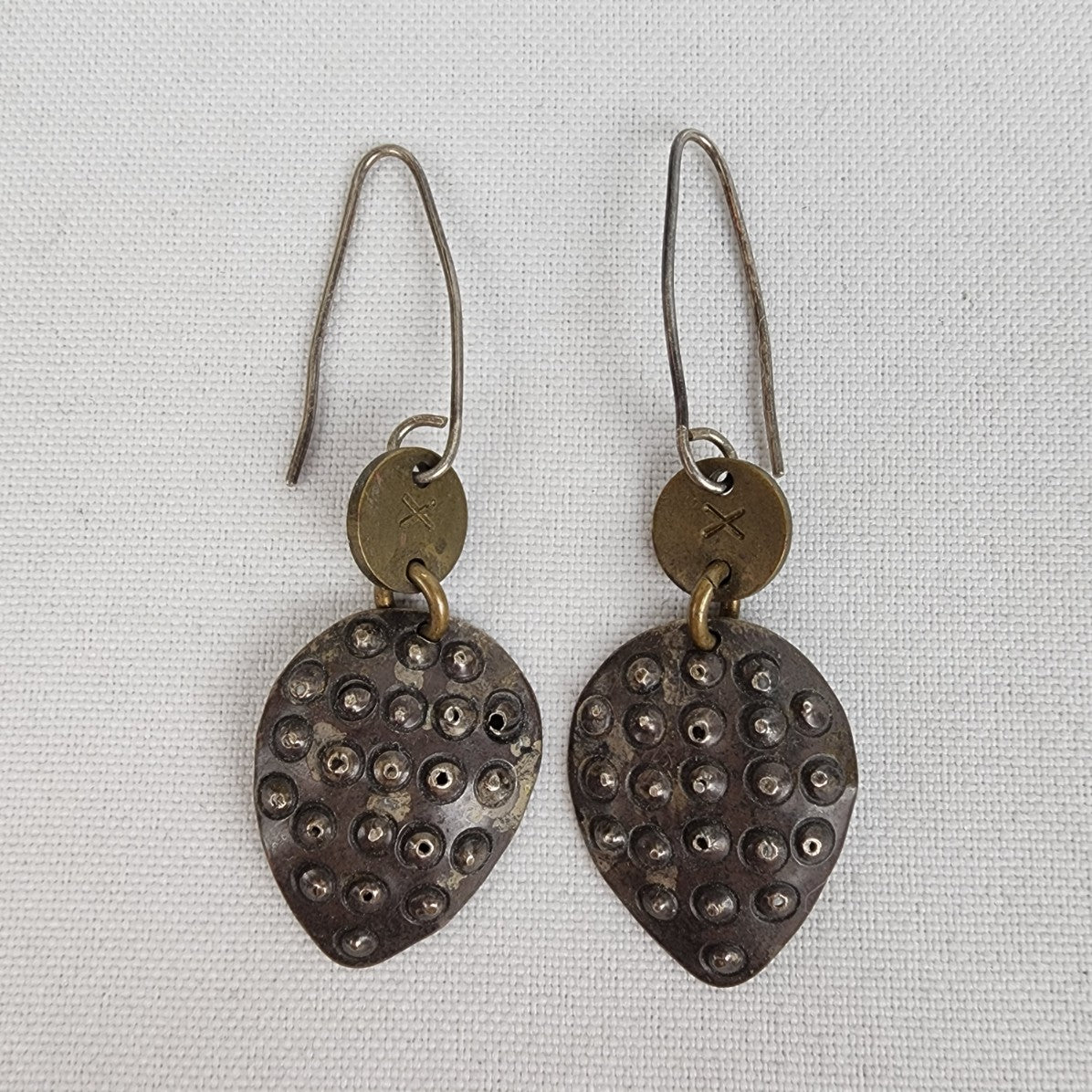 Hammered Bronze Drop Earrings