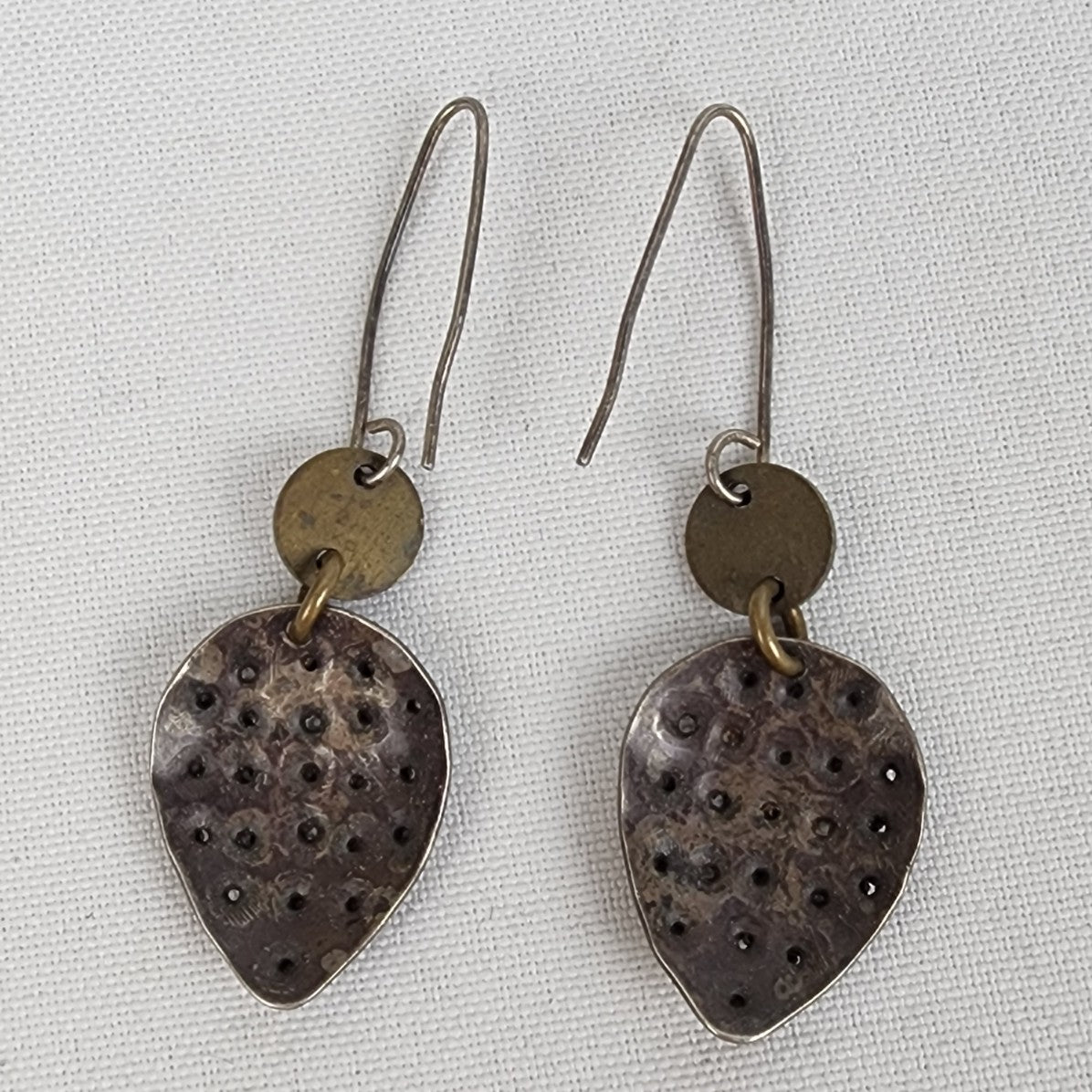 Hammered Bronze Drop Earrings