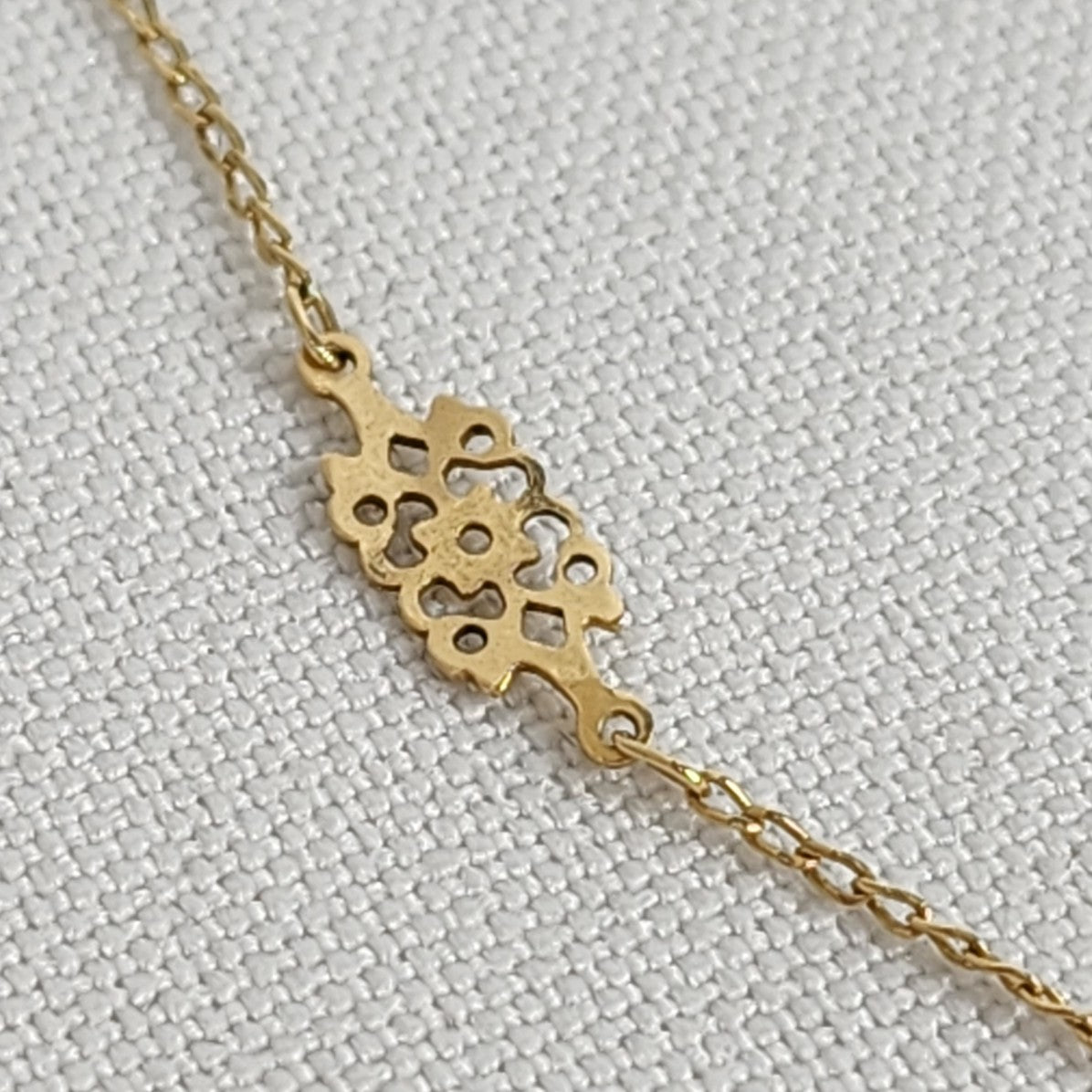 Vintage Speidel 14K Gold Filagree Detail Chain Necklace