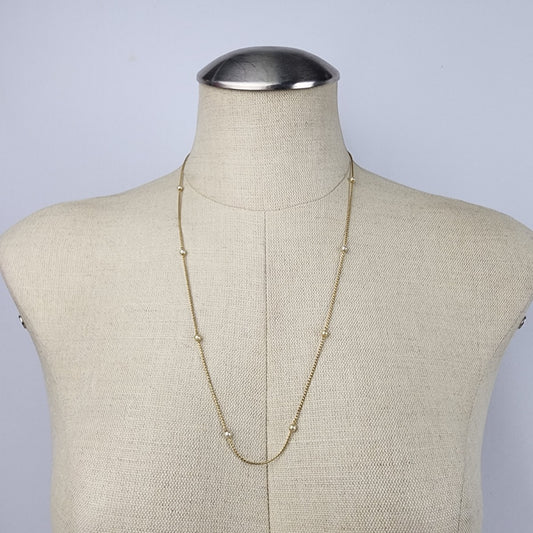 Vintage Gold Tone Faux Pearl Necklace