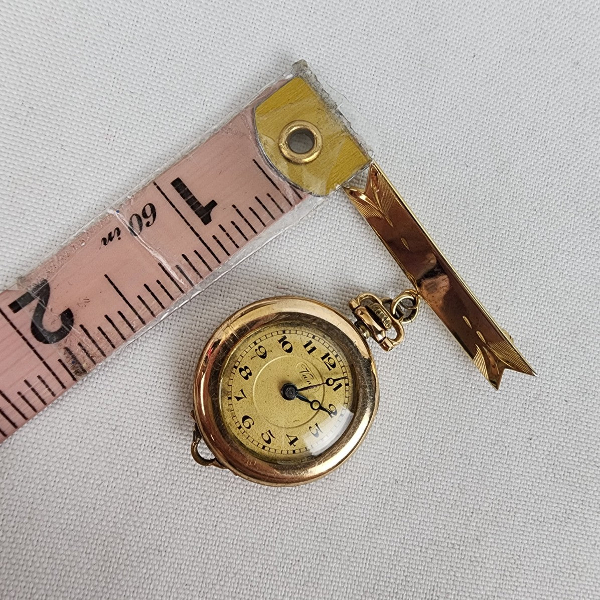 Antique Fortune Gold Filled 15 Jewel Brooch Watch