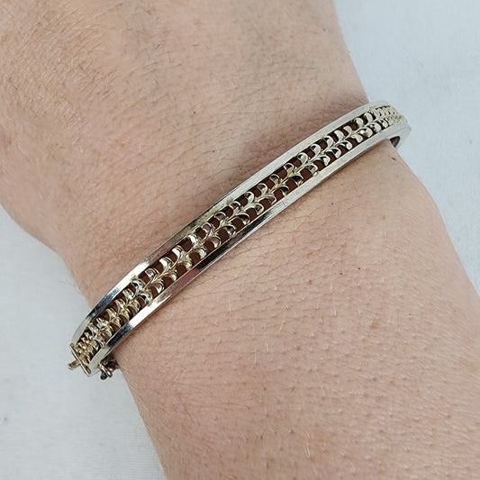 Vintage Silver Tone Hinge Bracelet