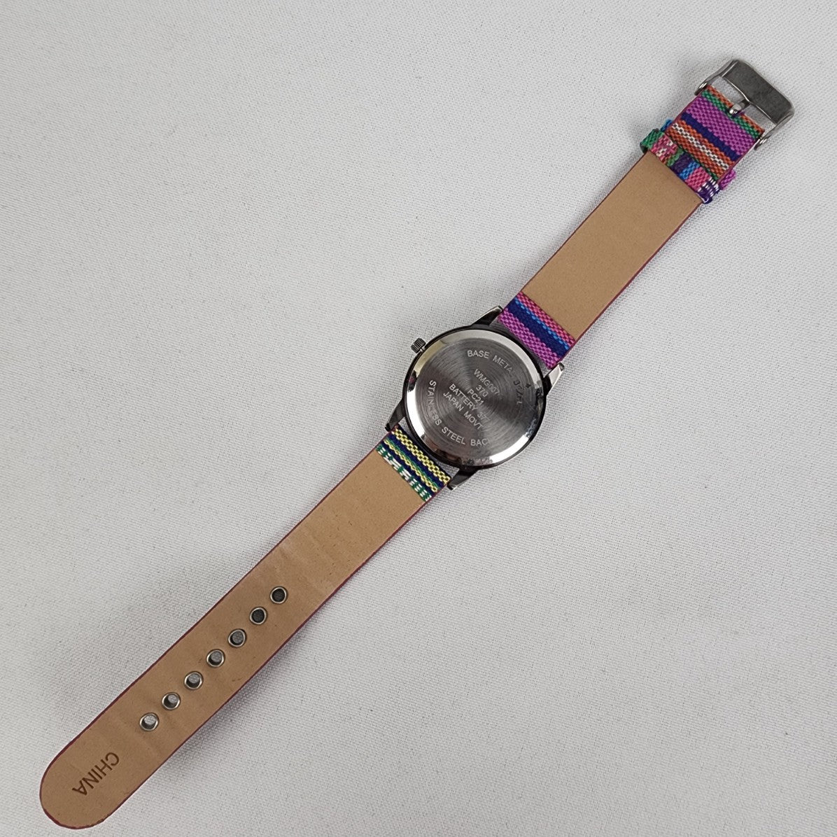 Southwest Colorful Strap Silver Face Watch