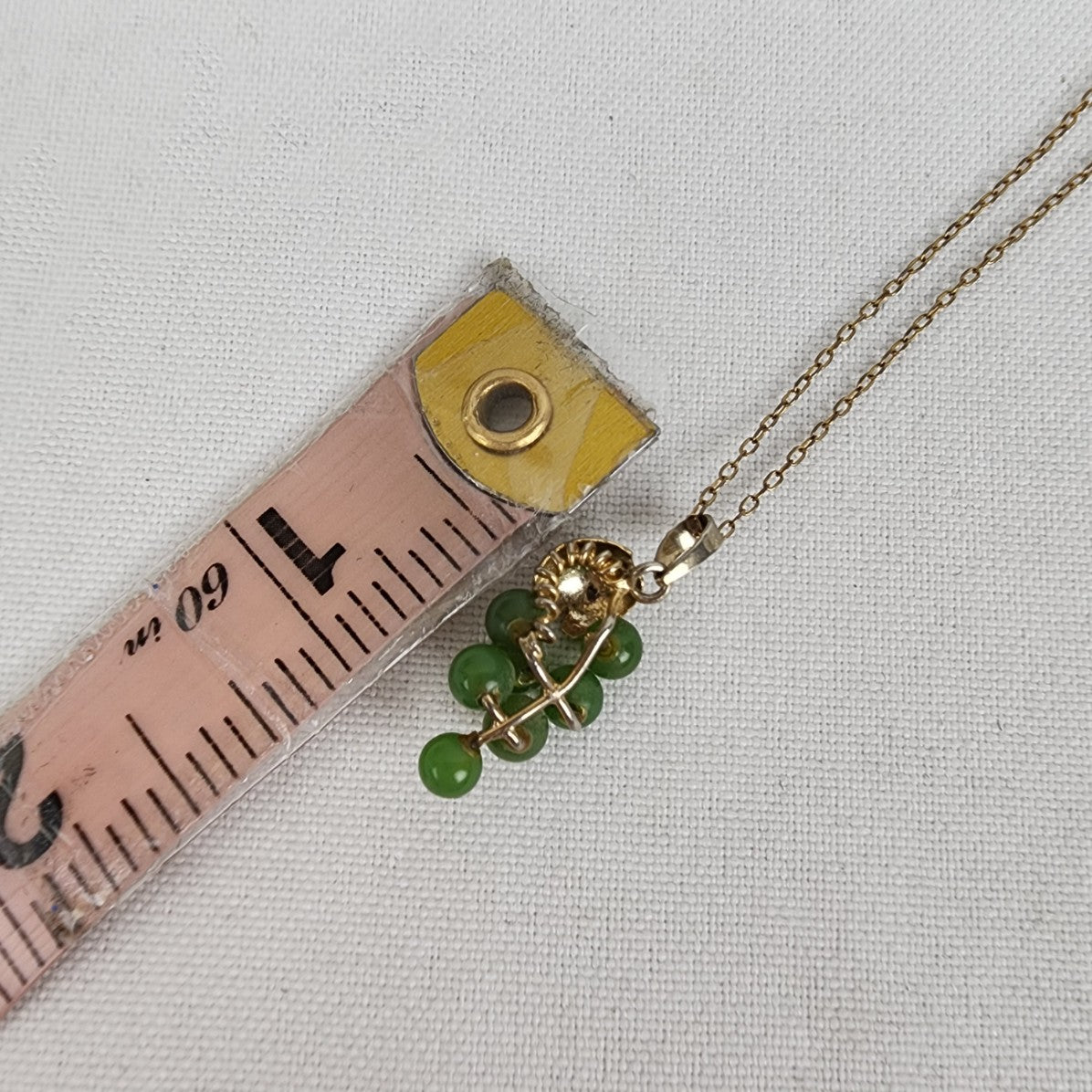 Vintage Gold Fill Green Grapes Pendant Chain Necklace