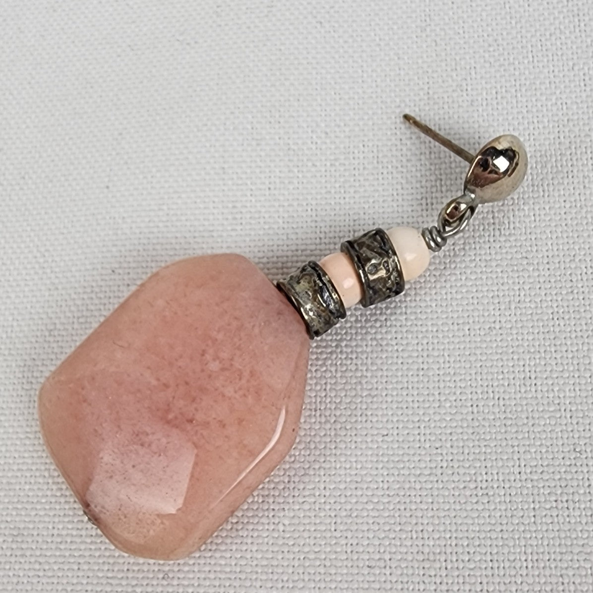 Pink Natural Stone Drop Earrings