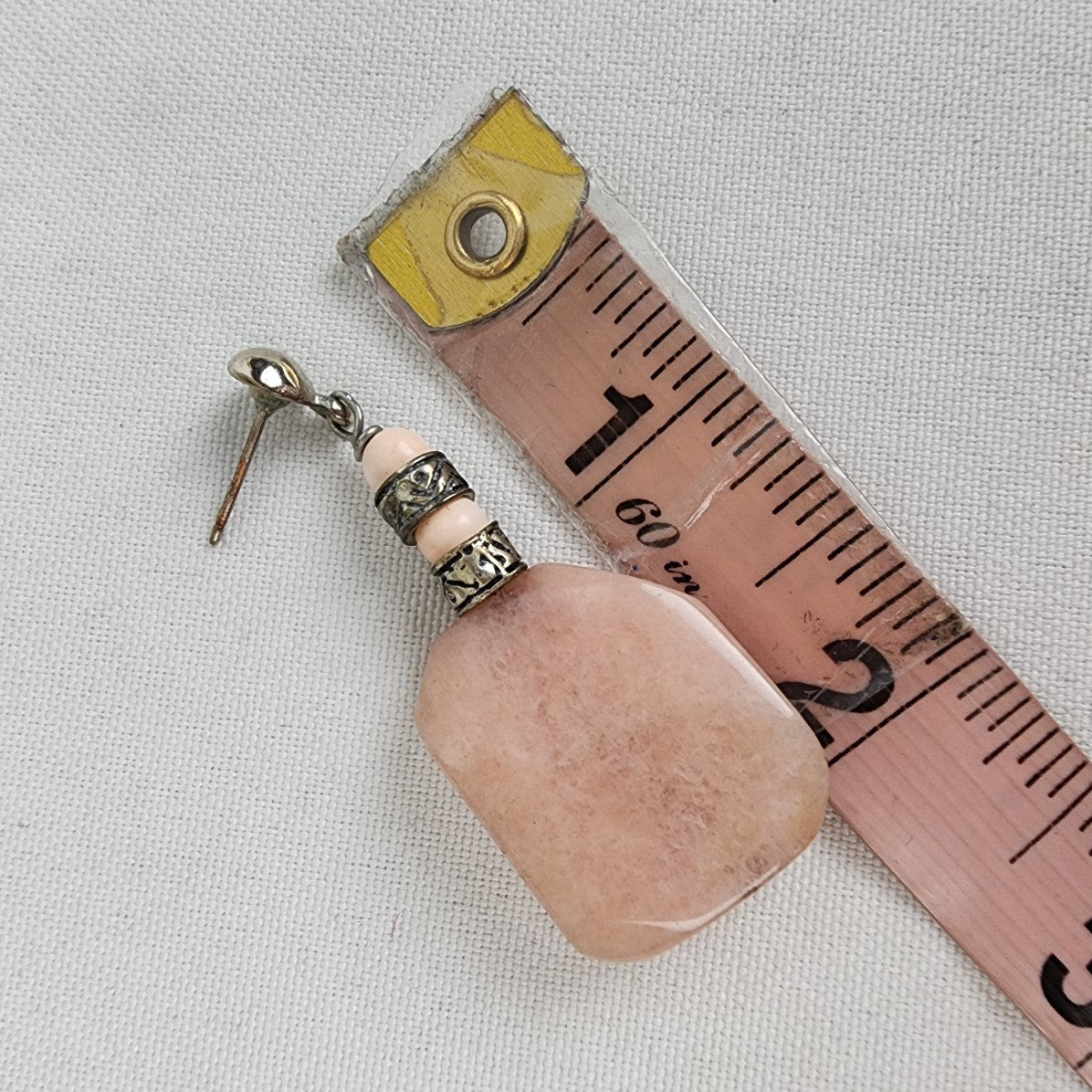 Pink Natural Stone Drop Earrings