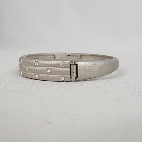 Butler Matt Silver Rhinestone Hinge Bracelet