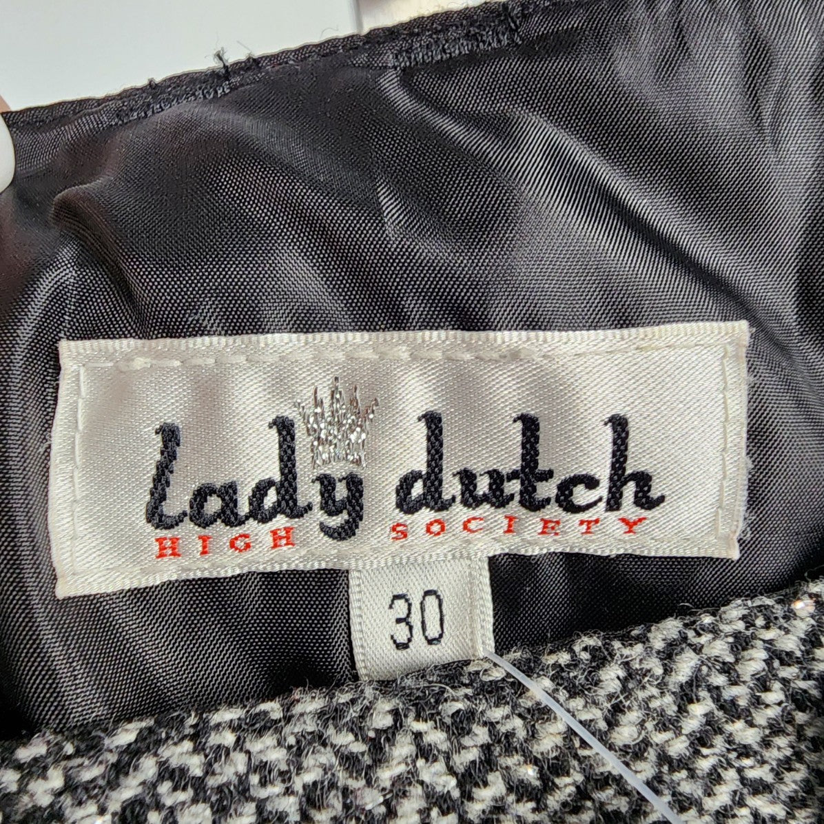 Lady Dutch Black Tweed Wide Leg Pants Size 30