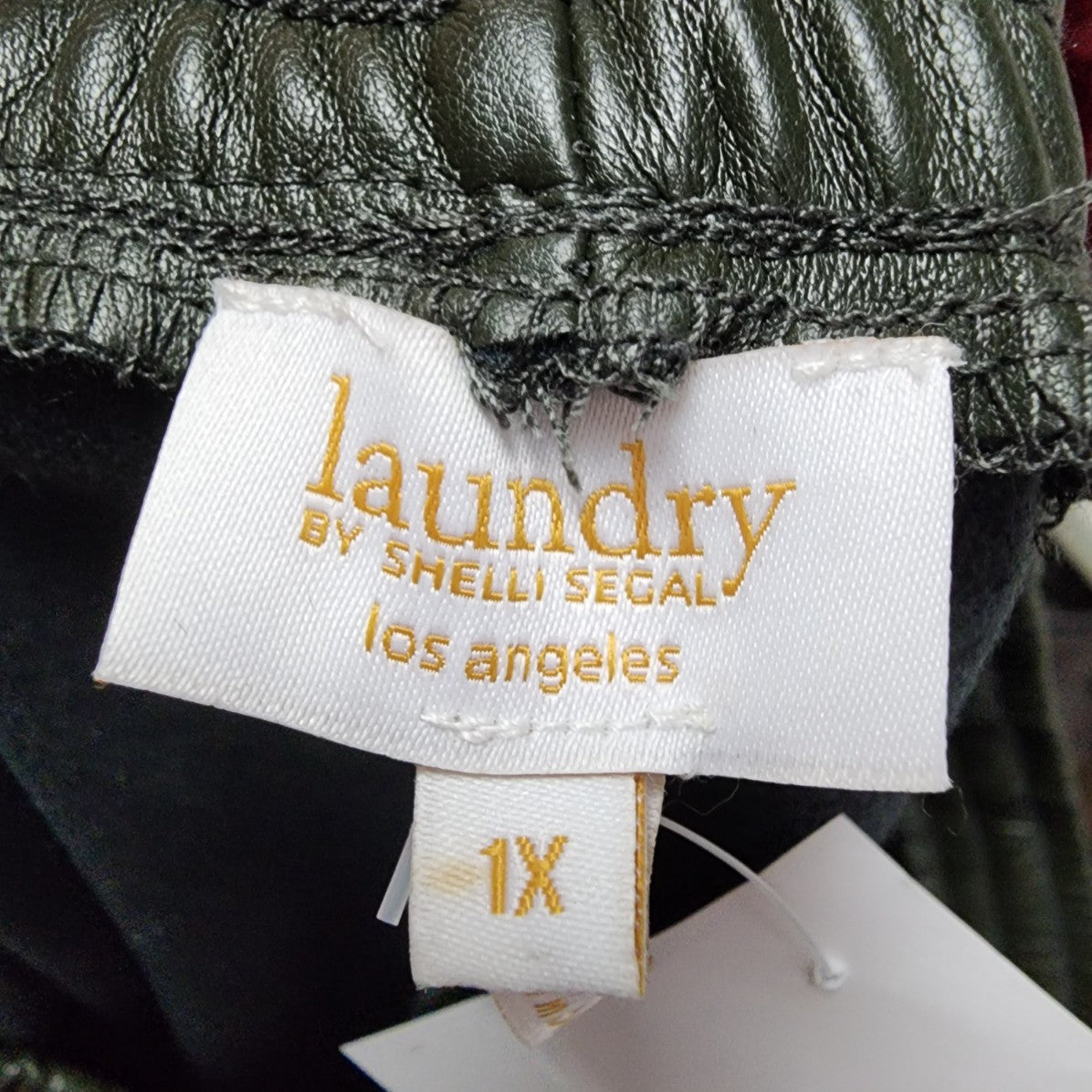 Laundry by Shelli Segal Green Vegan Leather Joggers Size 1X