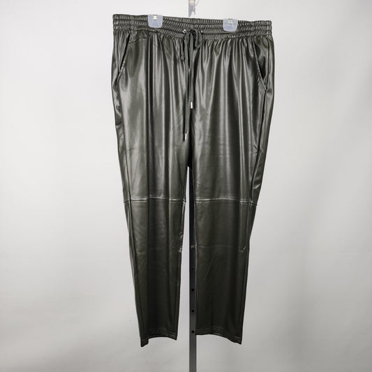 Laundry by Shelli Segal Green Vegan Leather Joggers Size 1X