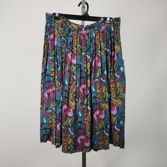 Vintage Jaclyn Smith Floral Midi Skirt Size M/L