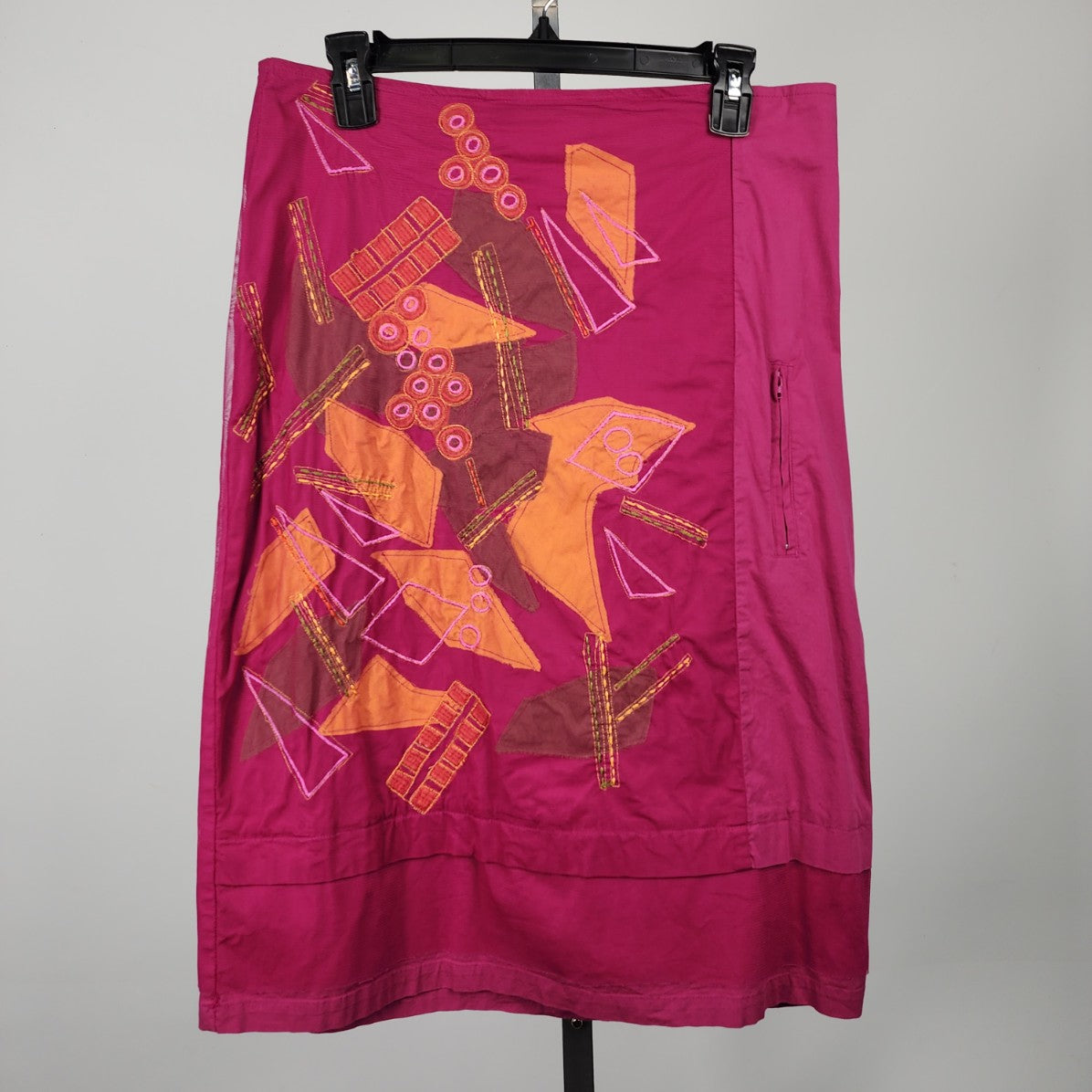 Solola Pink & Orange Cotton Midi Skirt Size 12