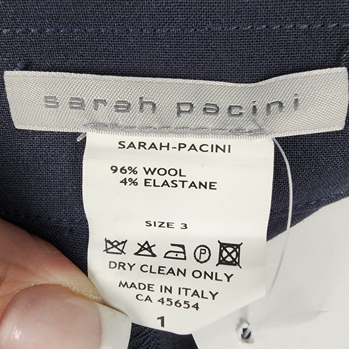 Sarah Pacini Navy Cross Over Detail Dress Pants Size 12