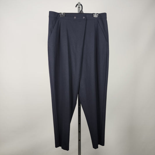 Sarah Pacini Navy Cross Over Detail Dress Pants Size 12