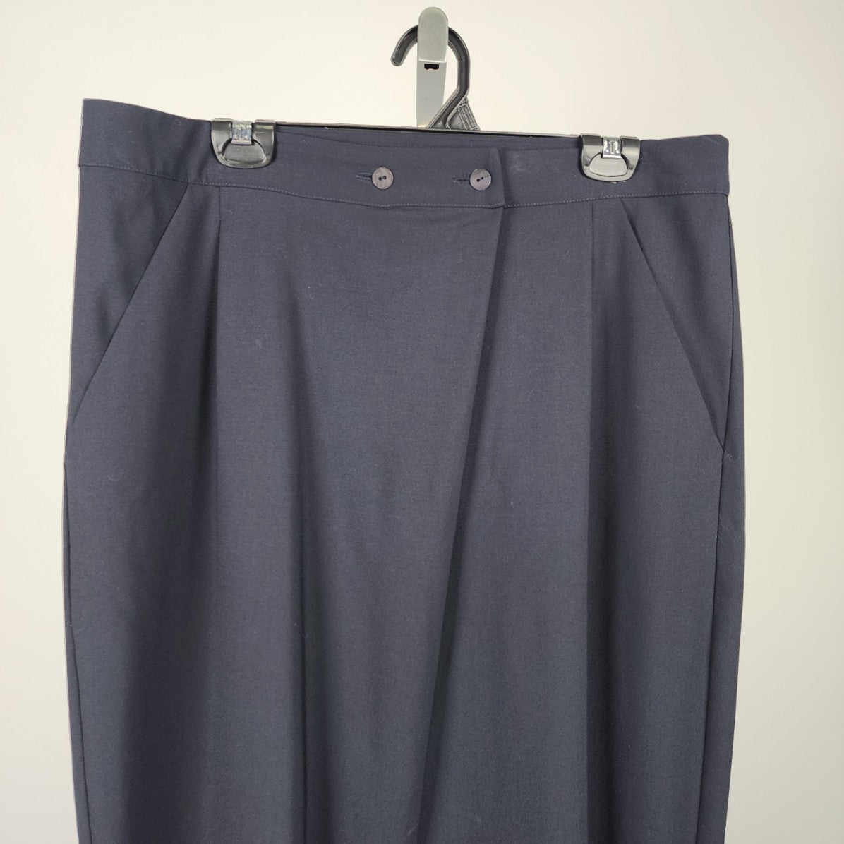 Sarah Pacini Navy Cross Over Detail Dress Pants Size 12