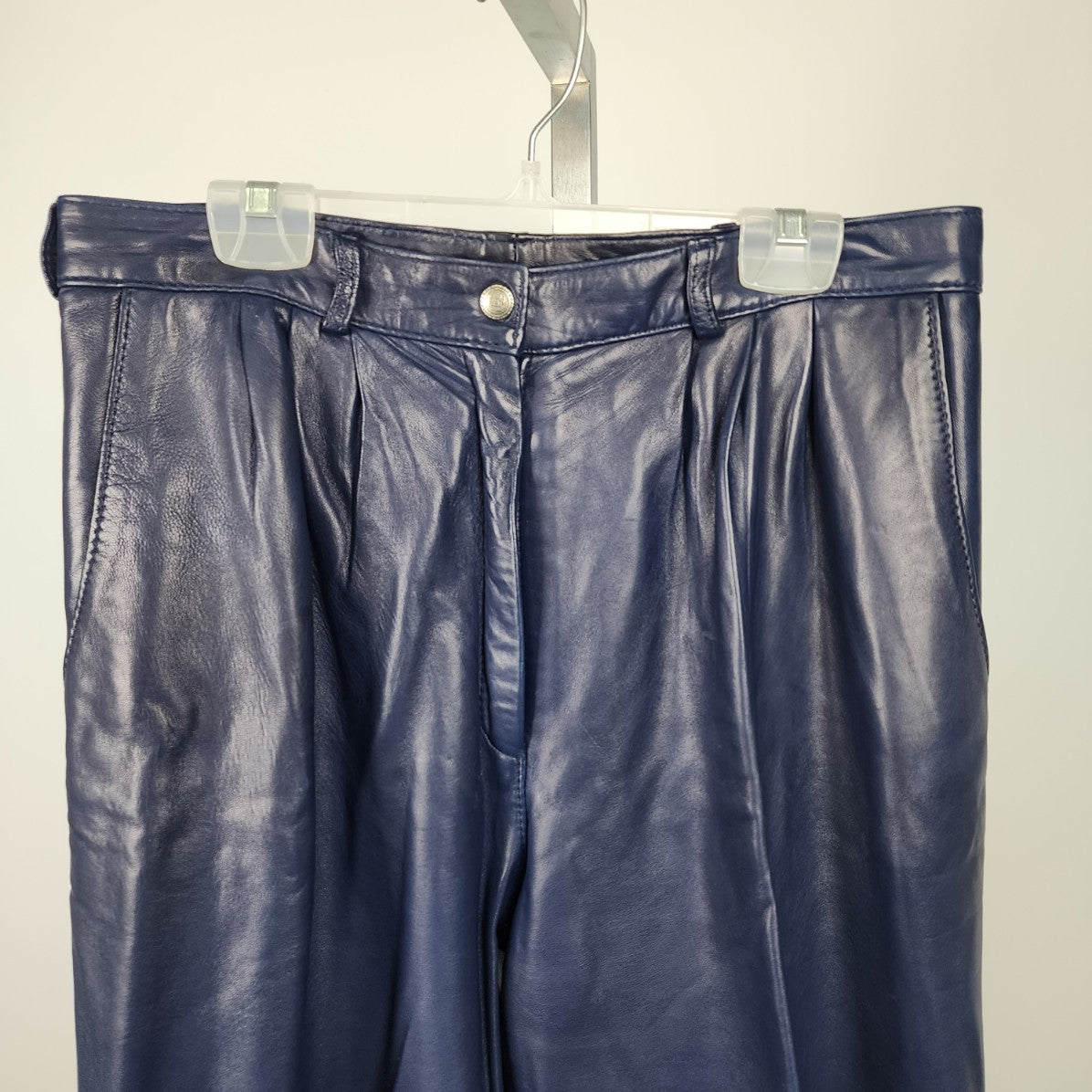 Vintage Di Capra Blue Leather Trouser Pants Size M/L