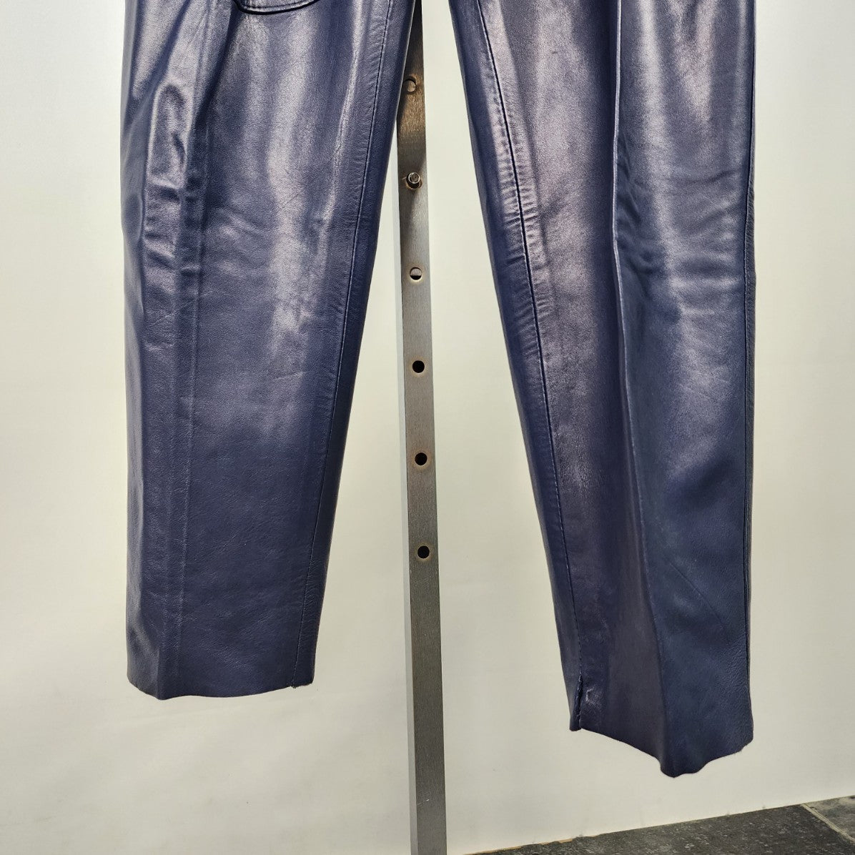 Vintage Di Capra Blue Leather Trouser Pants Size M/L