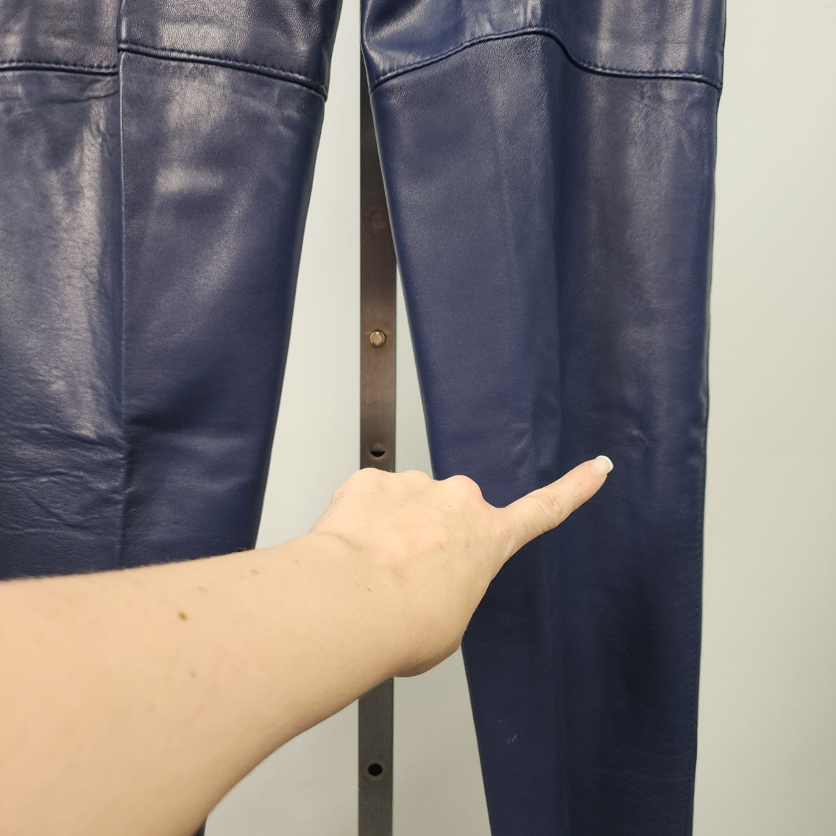 Vintage Di Capra Blue Leather Trouser Pants Size M/L