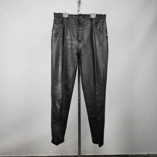 Vintage Black Leather Trouser Pants Size M/L