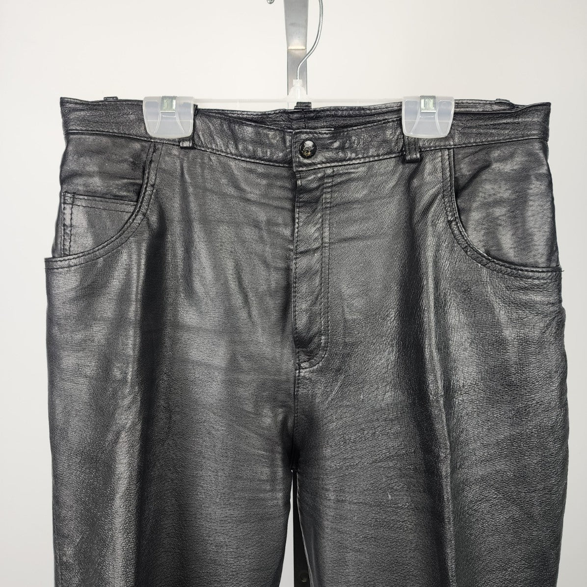 Vintage Black Leather Trouser Pants Size M/L