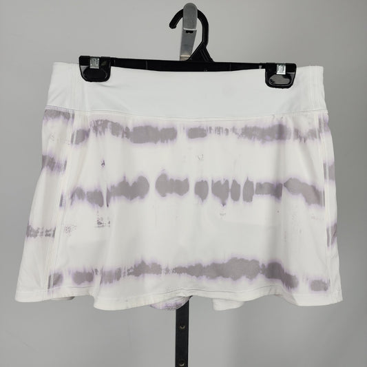 Lululemon Court Rival High-Rise White & Purple Skort Shorts Skirt Size 8