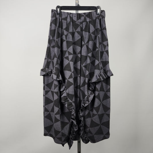 Amma Black & Grey Ruffle Maxi Skirt Size M