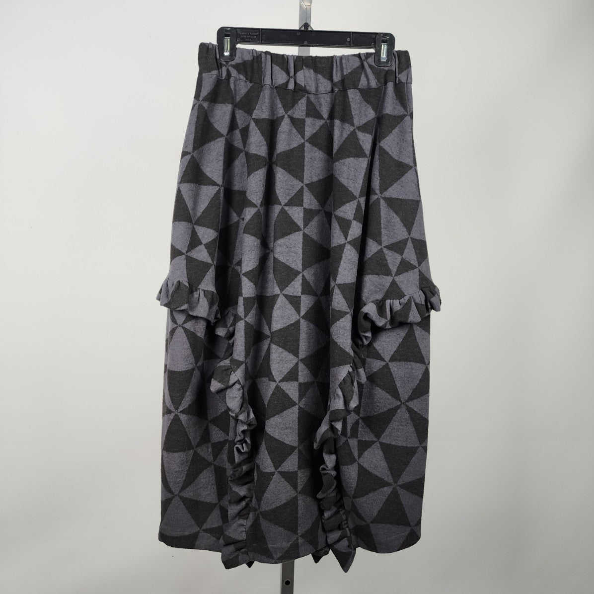 Amma Black & Grey Ruffle Maxi Skirt Size M