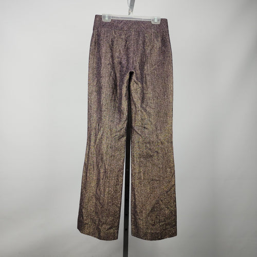 Vintage R Collection Purple Metallic Wide Leg Dress Pants Size 4