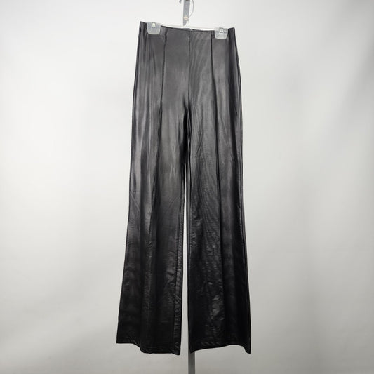 Love Song Black Vegan Leather Wide Leg Pants Size M