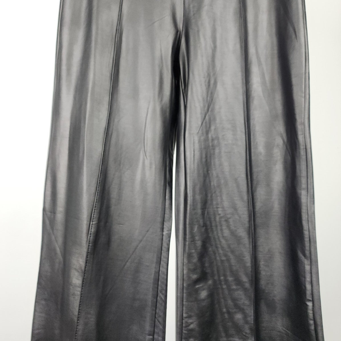 Love Song Black Vegan Leather Wide Leg Pants Size M