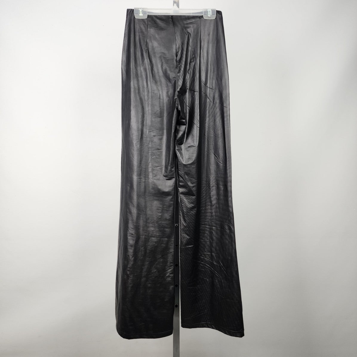 Love Song Black Vegan Leather Wide Leg Pants Size M