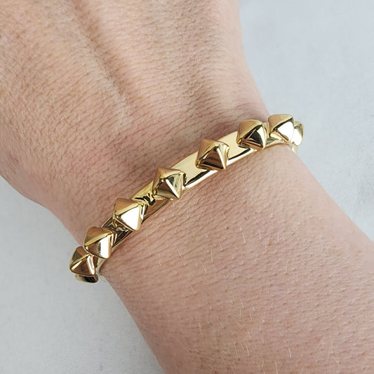 Stella & Dot Pyramid Gold Tone Cuff Bracelet