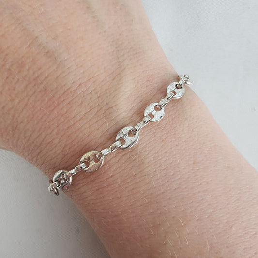 Silver Tone Chain Link Bracelet