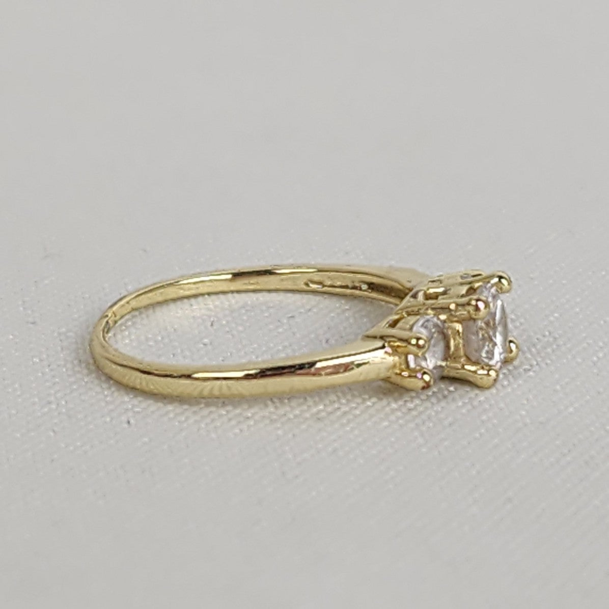 Gold Tone Faceted Stone Ring Size 8.5