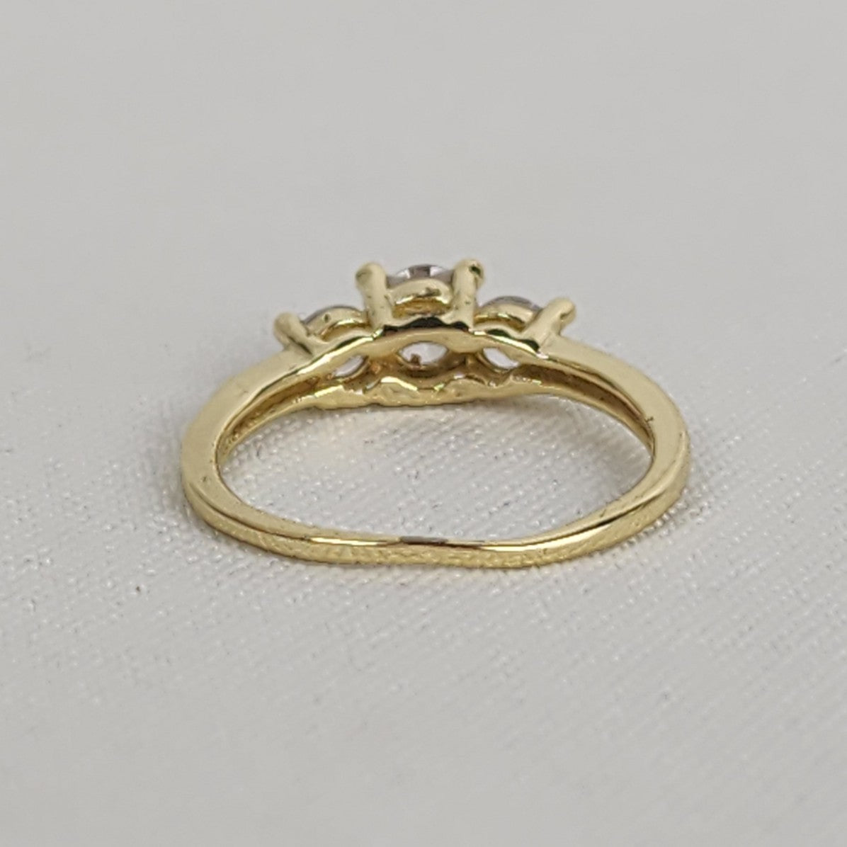 Gold Tone Faceted Stone Ring Size 8.5