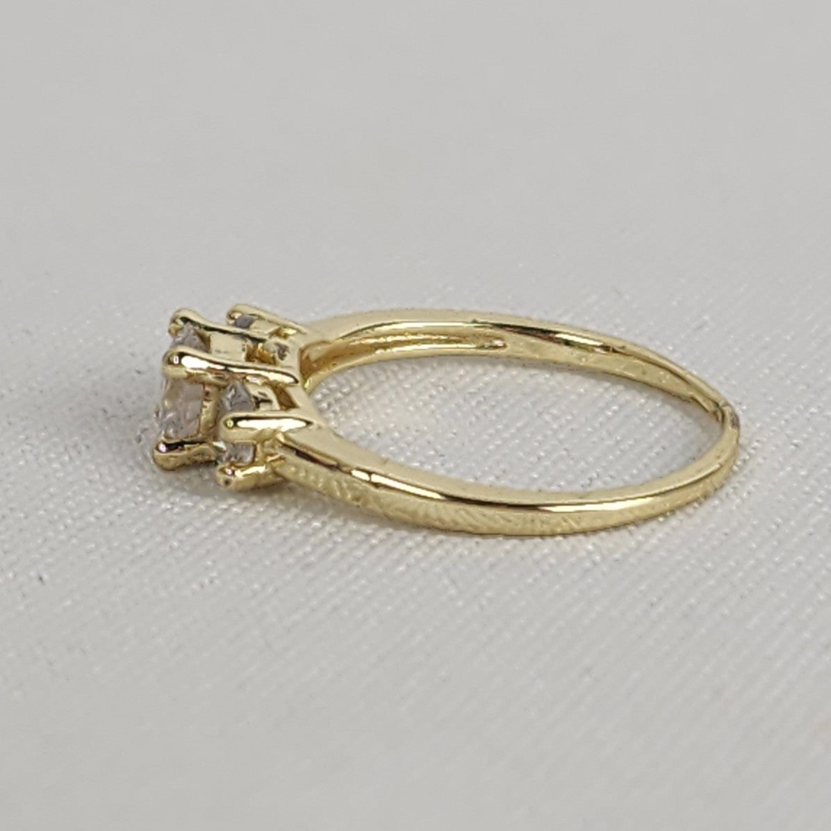 Gold Tone Faceted Stone Ring Size 8.5