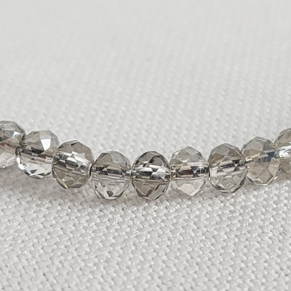 Stella & Dot Crystal Beads Grey Cord Adjustable Bracelet