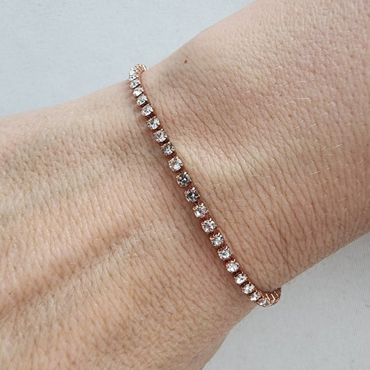 Rose Gold Rhinestone Delicate Adjustable Bracelet