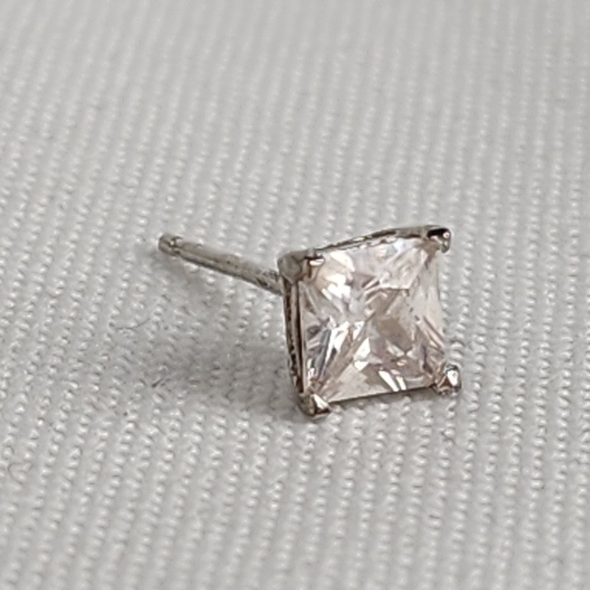 925 Sterling CZ Square Stud Earrings