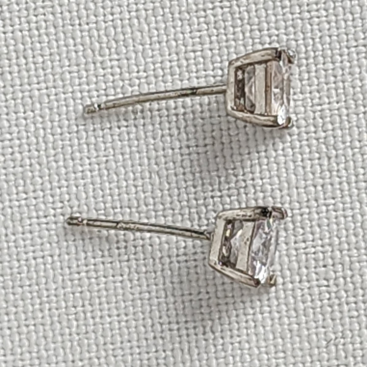 925 Sterling CZ Square Stud Earrings