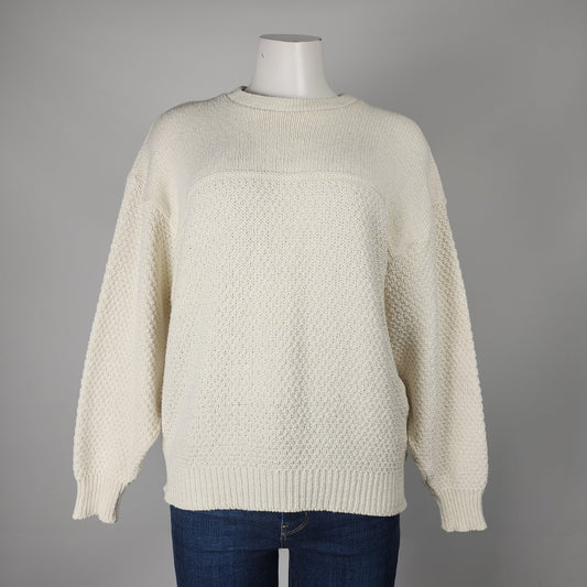 Parkhurst Cotton Cream Knit Sweater Size S