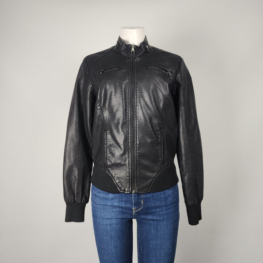 Ci Sona Black Vegan Leather Jacket Size M