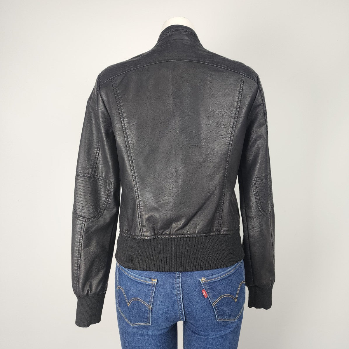 Ci Sona Black Vegan Leather Jacket Size M