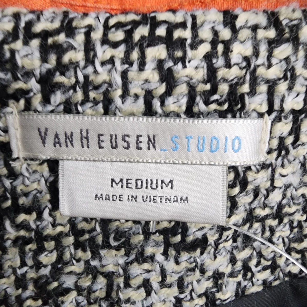 Van Heusen Studio Black Tweed Blazer Jacket Size M