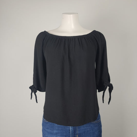 Jacqueline de Yong Black Off Shoulder Top Size 6