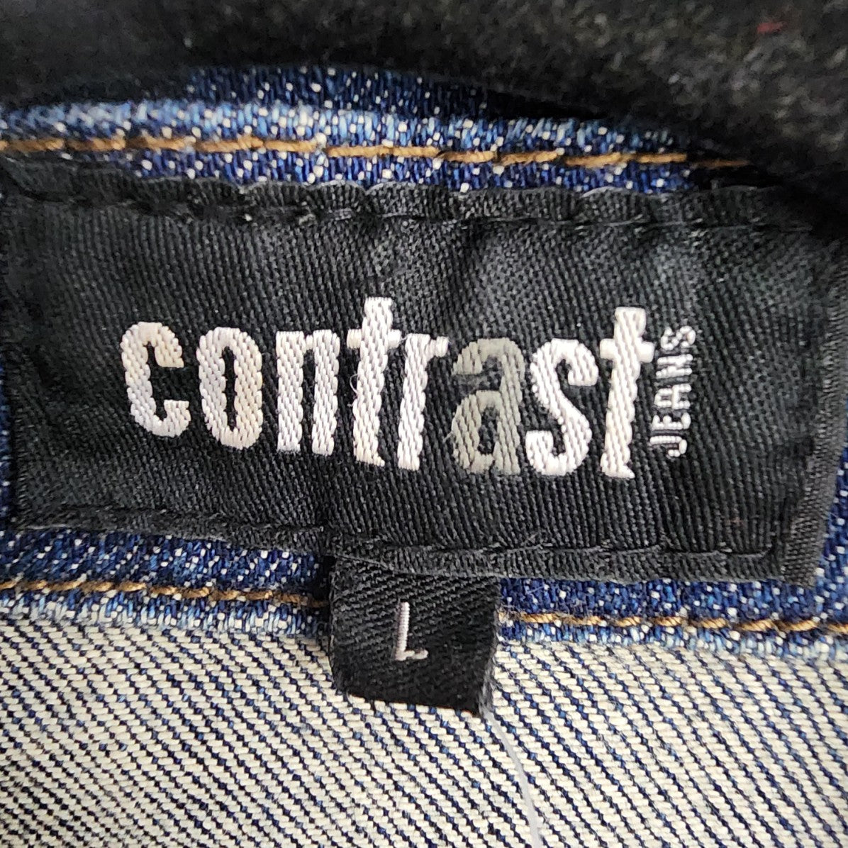 Contrast Blue Cotton Denim Jacket Size L